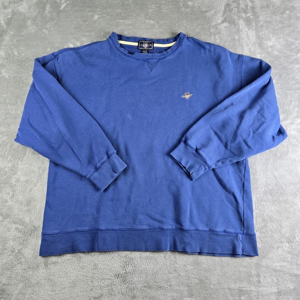 Gant Sweatshirt Mens XL Blue Shield Crew Neck Long Sleeve Pullover